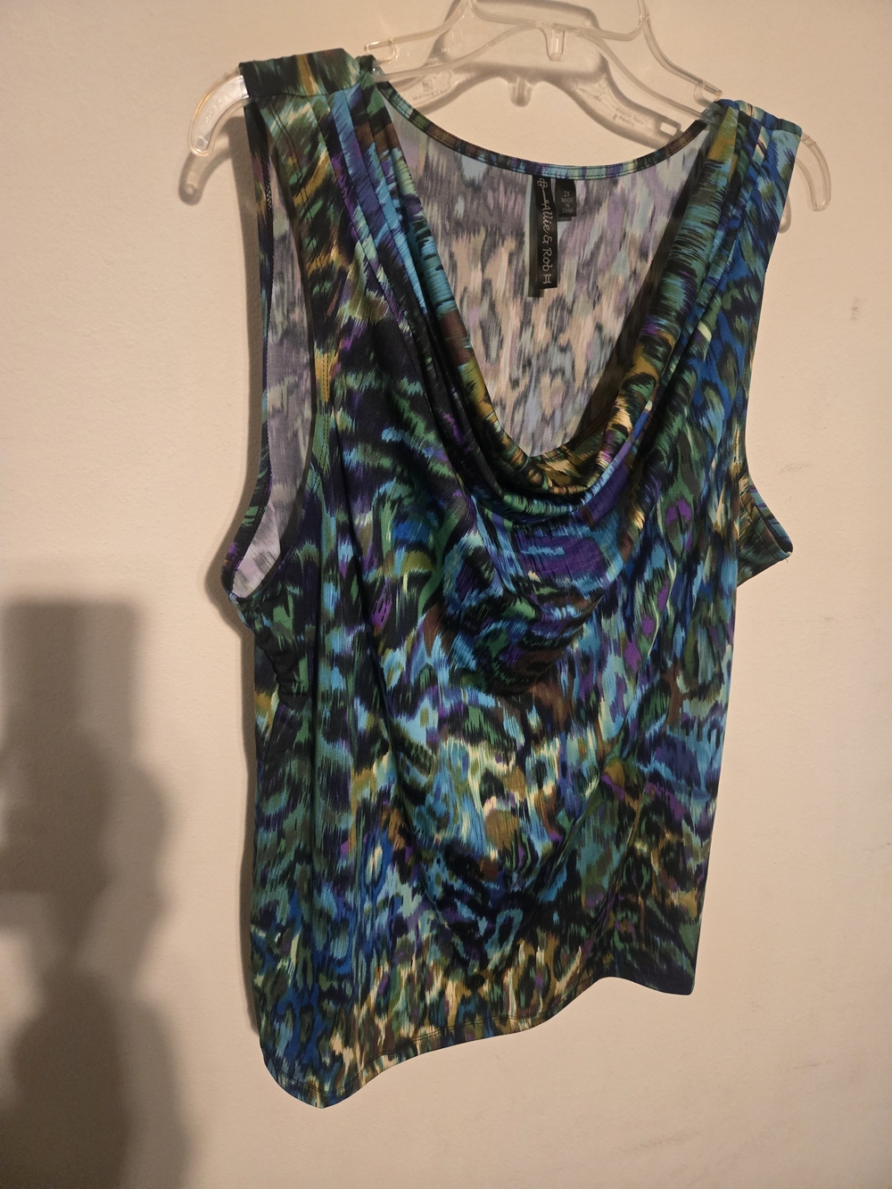 Allie & Rob Teal, Blue & Green Cowl-Neck Sleeveless Top